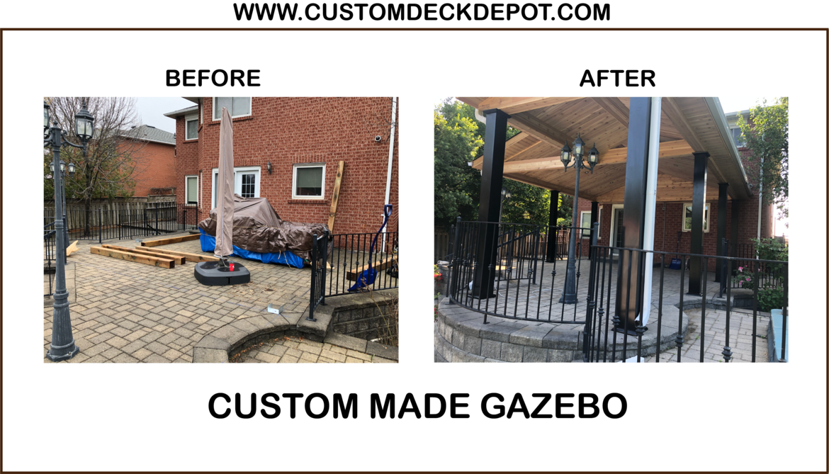 Image of before and after custom gazebo